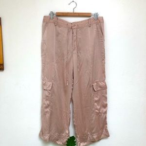 100% silk Cargo Capri